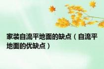 家装自流平地面的缺点（自流平地面的优缺点）