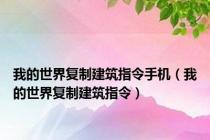 我的世界复制建筑指令手机（我的世界复制建筑指令）
