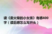 读《卖火柴的小女孩》有感400字（读后感怎么写开头）