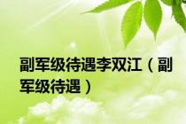副军级待遇李双江（副军级待遇）