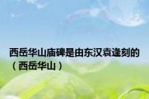 西岳华山庙碑是由东汉袁逢刻的（西岳华山）