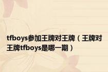 tfboys参加王牌对王牌（王牌对王牌tfboys是哪一期）