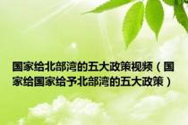 国家给北部湾的五大政策视频（国家给国家给予北部湾的五大政策）