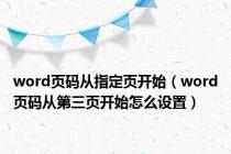 word页码从指定页开始（word页码从第三页开始怎么设置）