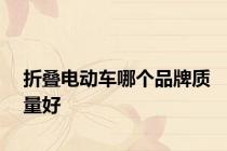 折叠电动车哪个品牌质量好