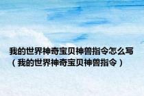 我的世界神奇宝贝神兽指令怎么写（我的世界神奇宝贝神兽指令）