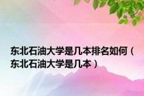 东北石油大学是几本排名如何（东北石油大学是几本）