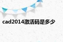 cad2014激活码是多少