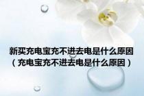 新买充电宝充不进去电是什么原因（充电宝充不进去电是什么原因）
