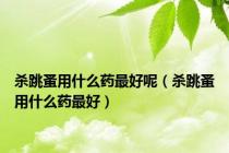 杀跳蚤用什么药最好呢（杀跳蚤用什么药最好）