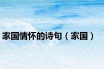 家国情怀的诗句（家国）