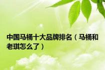 中国马桶十大品牌排名（马桶和老琪怎么了）