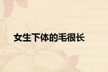 女生下体的毛很长