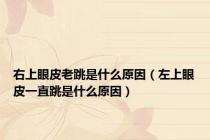 右上眼皮老跳是什么原因（左上眼皮一直跳是什么原因）