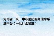 河南省一队一中心消防服务信息系统平台（一队什么填空）