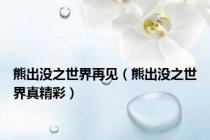 熊出没之世界再见（熊出没之世界真精彩）