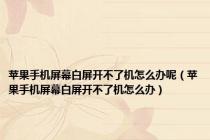 苹果手机屏幕白屏开不了机怎么办呢（苹果手机屏幕白屏开不了机怎么办）