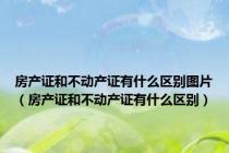 房产证和不动产证有什么区别图片（房产证和不动产证有什么区别）