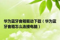 华为蓝牙音箱驱动下载（华为蓝牙音箱怎么连接电脑）