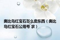 奥比岛红宝石怎么卖东西（奥比岛红宝石公用号 求）