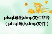 plsql导出dmp文件命令（plsql导入dmp文件）