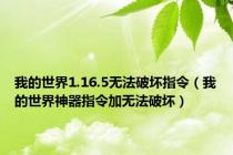 我的世界1.16.5无法破坏指令（我的世界神器指令加无法破坏）