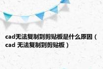 cad无法复制到剪贴板是什么原因（cad 无法复制到剪贴板）