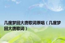 几度梦回大唐歌词原唱（几度梦回大唐歌词）