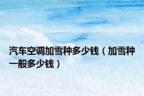 汽车空调加雪种多少钱（加雪种一般多少钱）