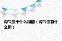 淘气值干什么用的（淘气值有什么用）
