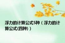 浮力的计算公式5种（浮力的计算公式(四种)）