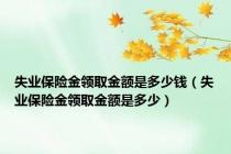 失业保险金领取金额是多少钱（失业保险金领取金额是多少）