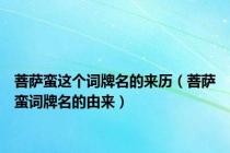 菩萨蛮这个词牌名的来历（菩萨蛮词牌名的由来）
