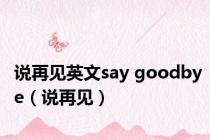说再见英文say goodbye（说再见）