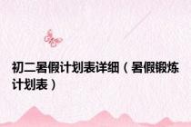初二暑假计划表详细（暑假锻炼计划表）