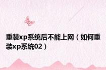 重装xp系统后不能上网（如何重装xp系统02）