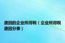 退回的企业所得税（企业所得税退回分录）