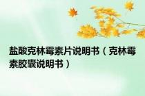 盐酸克林霉素片说明书（克林霉素胶囊说明书）