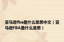 亚马逊fba是什么意思中文（亚马逊FBA是什么意思）