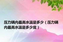 压力锅内最高水温是多少（压力锅内最高水温是多少度）