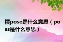 摆pose是什么意思（poss是什么意思）