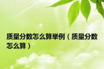 质量分数怎么算举例（质量分数怎么算）