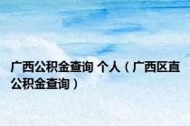 广西公积金查询 个人（广西区直公积金查询）