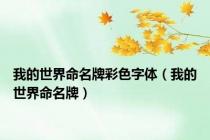 我的世界命名牌彩色字体（我的世界命名牌）