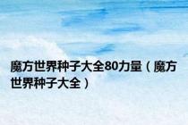 魔方世界种子大全80力量（魔方世界种子大全）