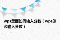 wps里面如何输入分数（wps怎么输入分数）