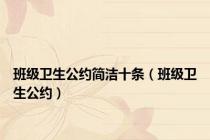 班级卫生公约简洁十条（班级卫生公约）