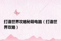 打造世界攻略秘籍电脑（打造世界攻略）