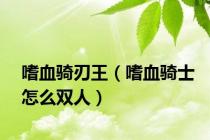 嗜血骑刃王（嗜血骑士怎么双人）