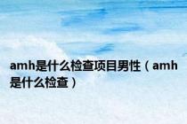 amh是什么检查项目男性（amh是什么检查）
